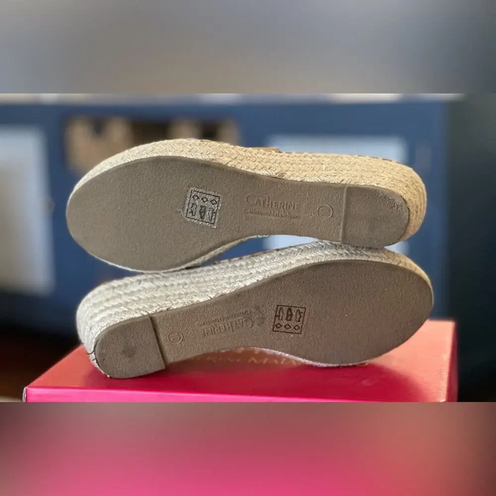 Catherine Malandrino Cirkly Sand Nubuck Faux Suede Espadrille Wedges. Size 10 - Picture 5 of 6